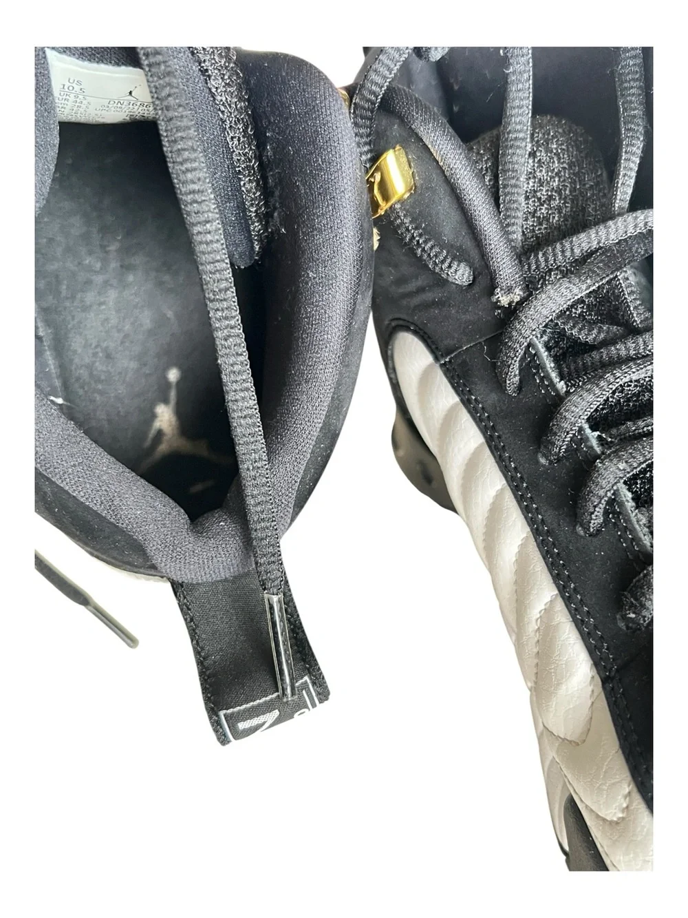 Jordan Pro Strong Black White Gold Sneaker DN3686-071 Men Size 10.5 High Top